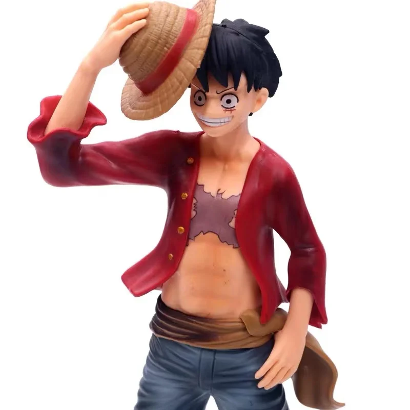 

Free Shipping The Camera Model Luffy And Three Forms Luffy And Paragraph In Cap Luffy 27cm PVC Action Figure Toys Dolls