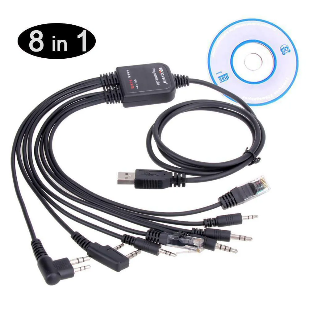 Кабель для программирования портативная рация Интерфейс черный USB Запись 8в1