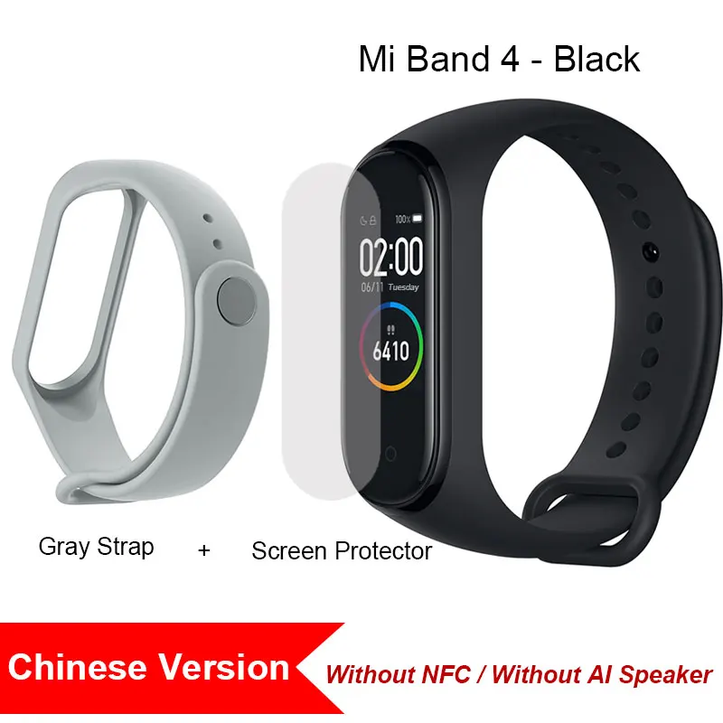 CN Add Gray Xiaomi Mi Band 4 глобальная Версия смарт-браслет Miband 4 браслет пульсометр фитнес цветной экран Bluetooth 5,0 версия CN - Цвет: CN Add Gray