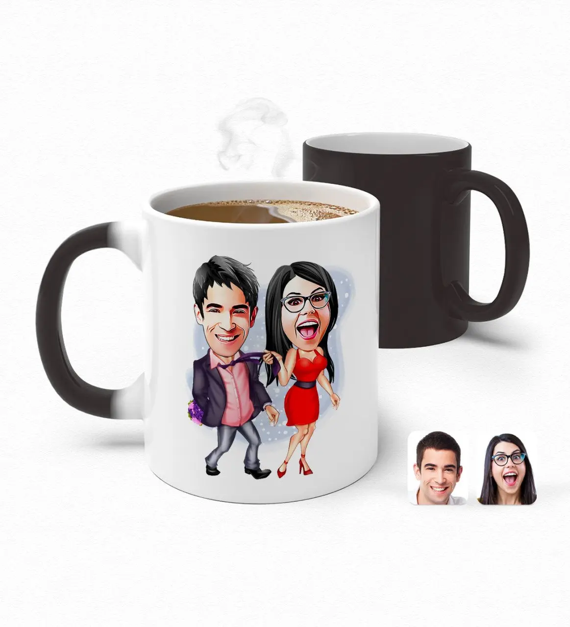 

Персонализированные день Святого Валентина карикатура волшебная кружка Bardak-4