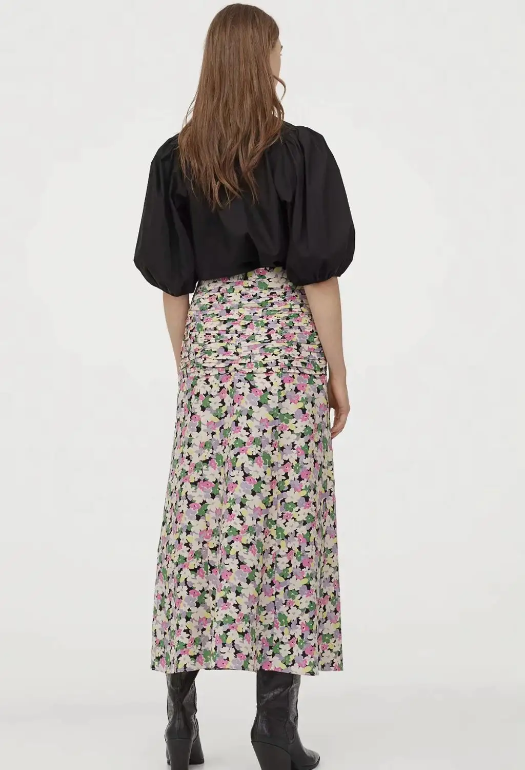 Женская винтажная юбка миди в английском стиле с цветочным принтом faldas mujer moda 2020