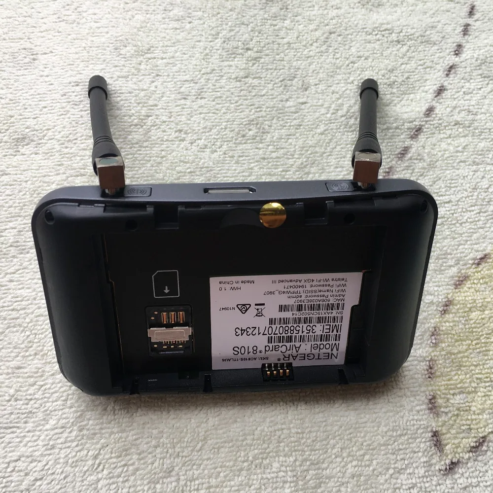 Разблокированный 2," сенсорный экран Netgear Aircard AC810S 810S с 2 антеннами Cat11 600 Мбит/с 4G LTE MiFi Мобильная точка доступа wifi роутер