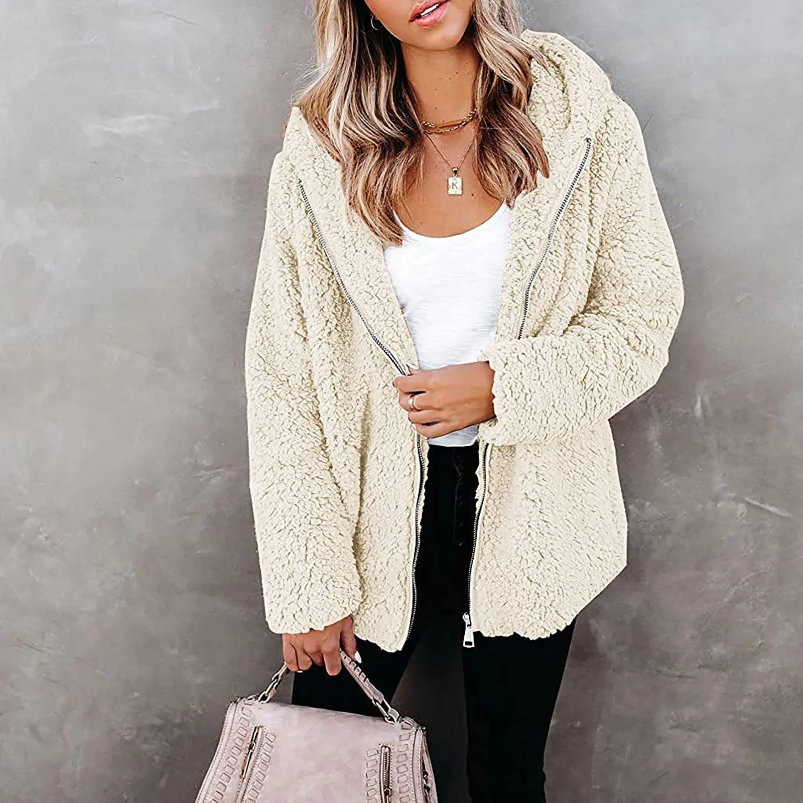 

2021 Autumn Winter Women's Jackets Zipper Fly Long Sleeve Jackets With Hood Solid Color Down Jackets For Women casaco feminino