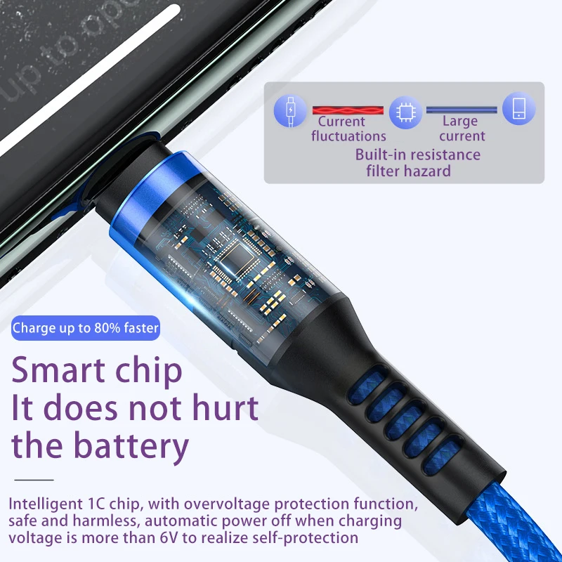 150 см 3 в 1 USB-кабель для пауэрбанка Micro USB Тип C зарядный кабель iPhone 13 12 11 Pro XR XS Max X Huawei