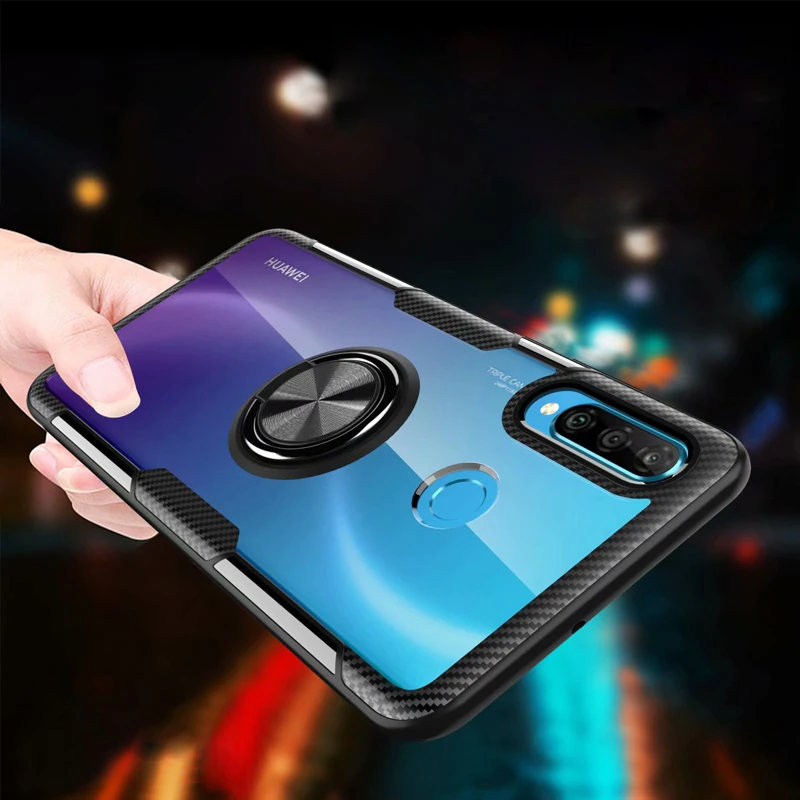 Прозрачный автомобильный держатель магнитные чехлы для телефонов Huawei Honor 20s P30 Lite