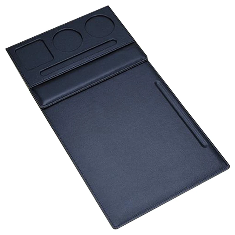 

PPYY-1 Set PU Leather Business Clipboard, Paper Filing Folder Writing Desk Pad with Cup Coasters, Storage Office Clipboard