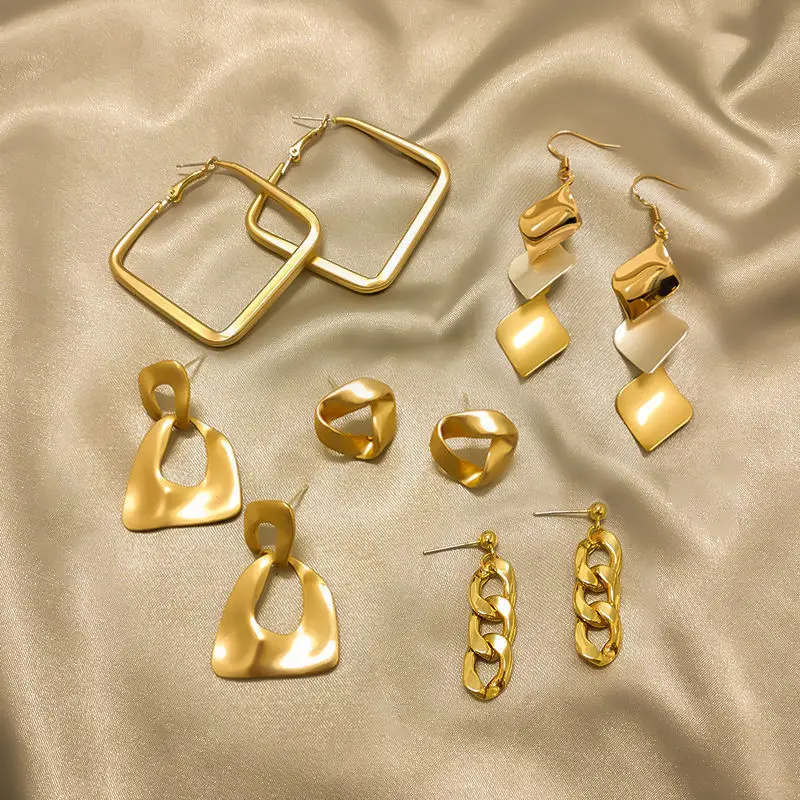 

FNIO Women's Earrings Set Pearl Earrings For Women Bohemian Fashion Jewelry 2021 Geometric Crystal Heart Stud Earrings