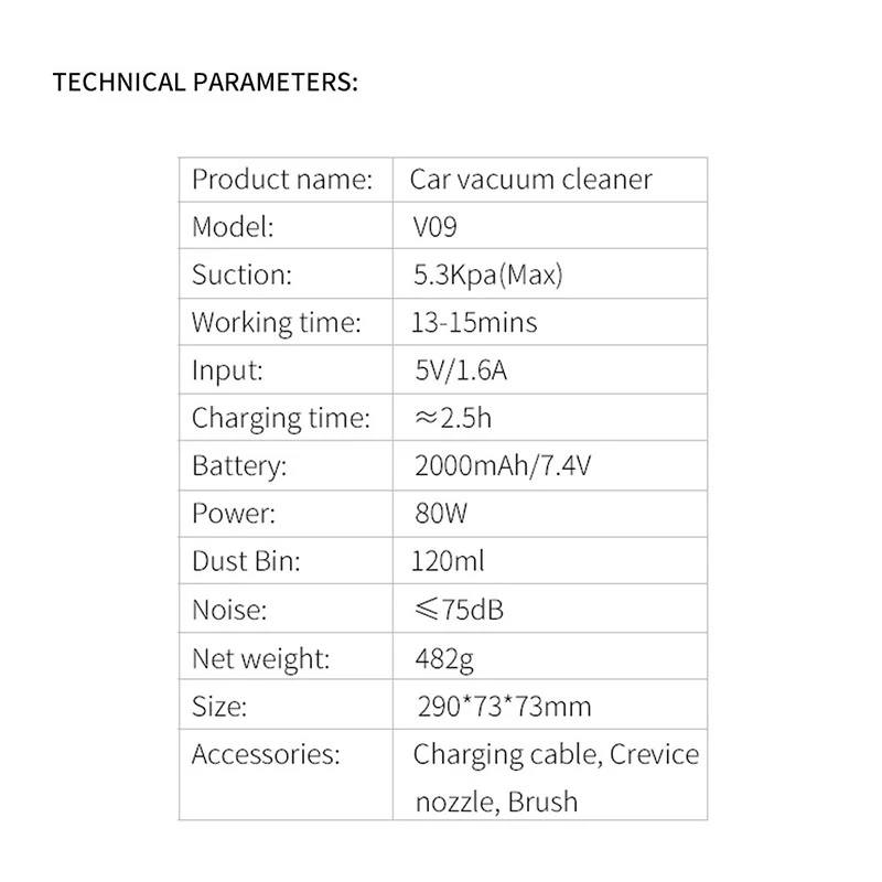 

Cordless Car Vacuum Cleaner Portable, Rechargeable Mini Small Handheld Auto Interior Cleaner for Car,Pet,Home
