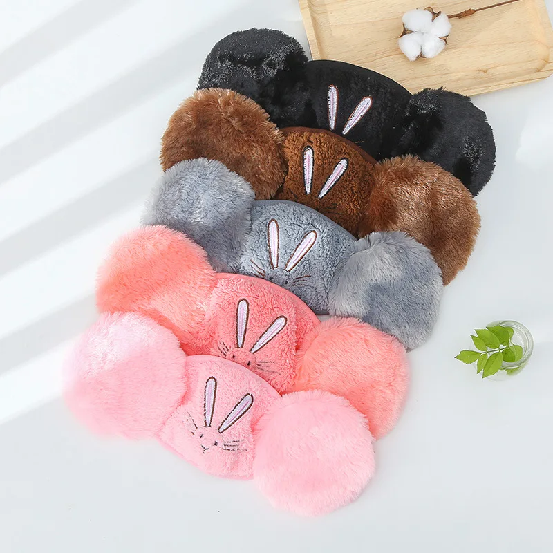 Модные зимние маски с мультяшным кроликом ветрозащитные Теплые ушками для лица и