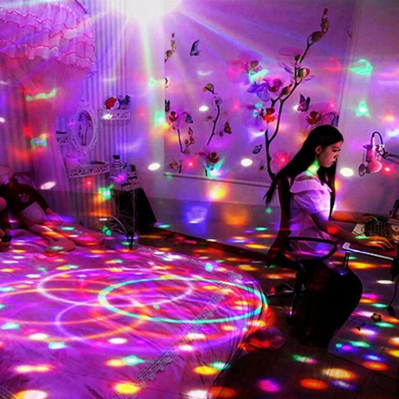 

Colorful Rotating RGB LED Bulb Crystal UFO Magic Ball Light Stage Light Party Light Disco Light LED Bluetooth Speaker Light