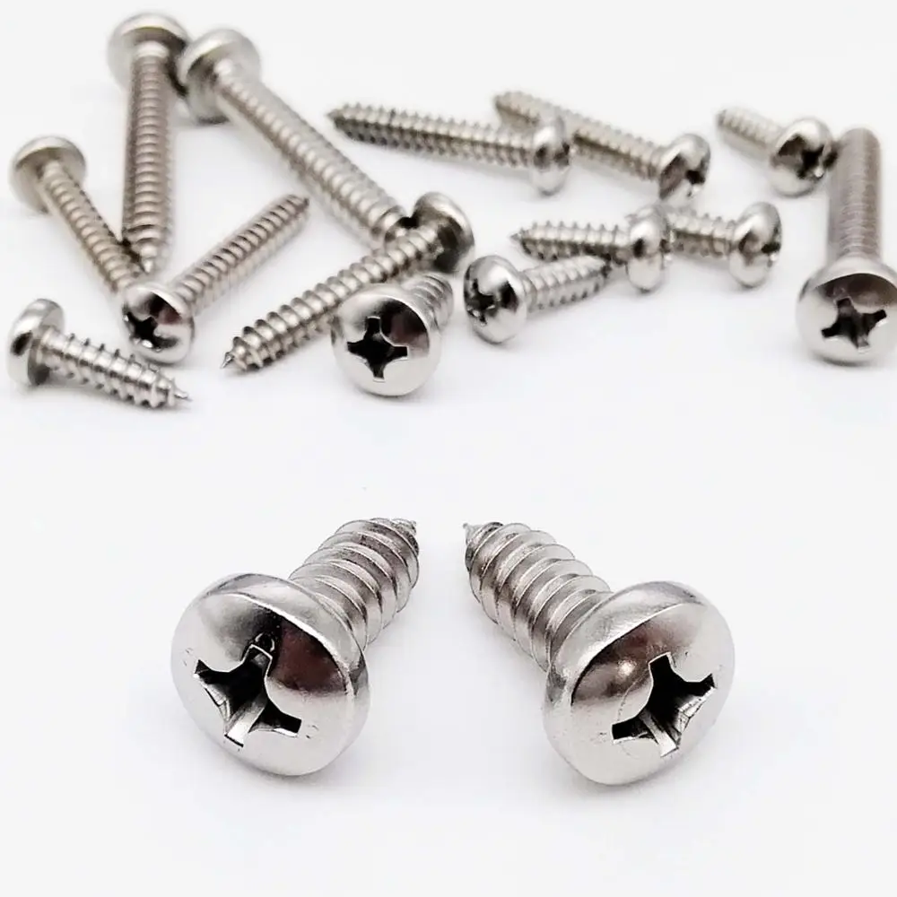 

10/50pcs M1 M1.2 M1.4 M1.7 M2.2 M2.6 M3 M4 M5 M6 Mini 304 stainless steel Cross Phillips Pan Round Head Self tapping Wood Screw