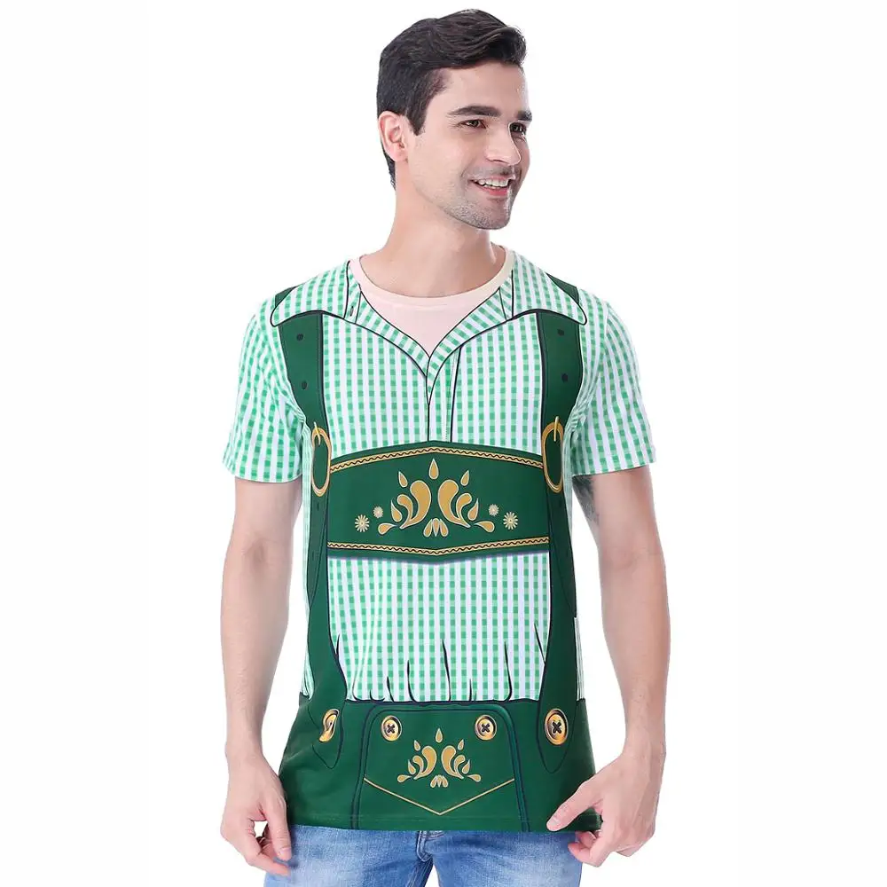 Мужской баварский костюм Октоберфест джемани 3D футболки забавное пиво фестиваль