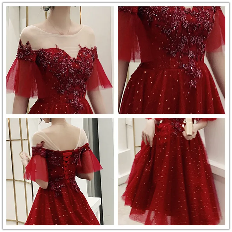 Elegant Prom Dresses CR300 O-Neck A-Line Banquet Dress For Girls Shiny Sequin Vestidos De Gala Crepe Ruched Formal Burgundy Gown
Elegant Prom Dresses CR300 O-Neck A-Line Banquet Dress For Girls Shiny Sequin Vestidos De Gala Crepe Ruched Formal Burgundy Gown