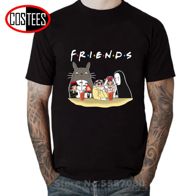 ТВ шоу FRIENDS Ghibli Аниме My neighter Totoro Безликий Mononoke принцесса Wolf Футболка женская
