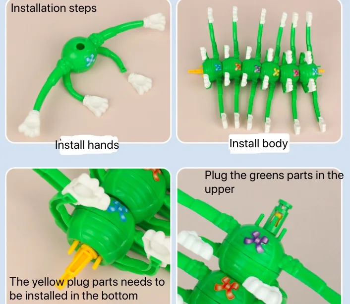 Гигантская Вибрирующая подвижная качель Электронная зеленая улыбка гусеница