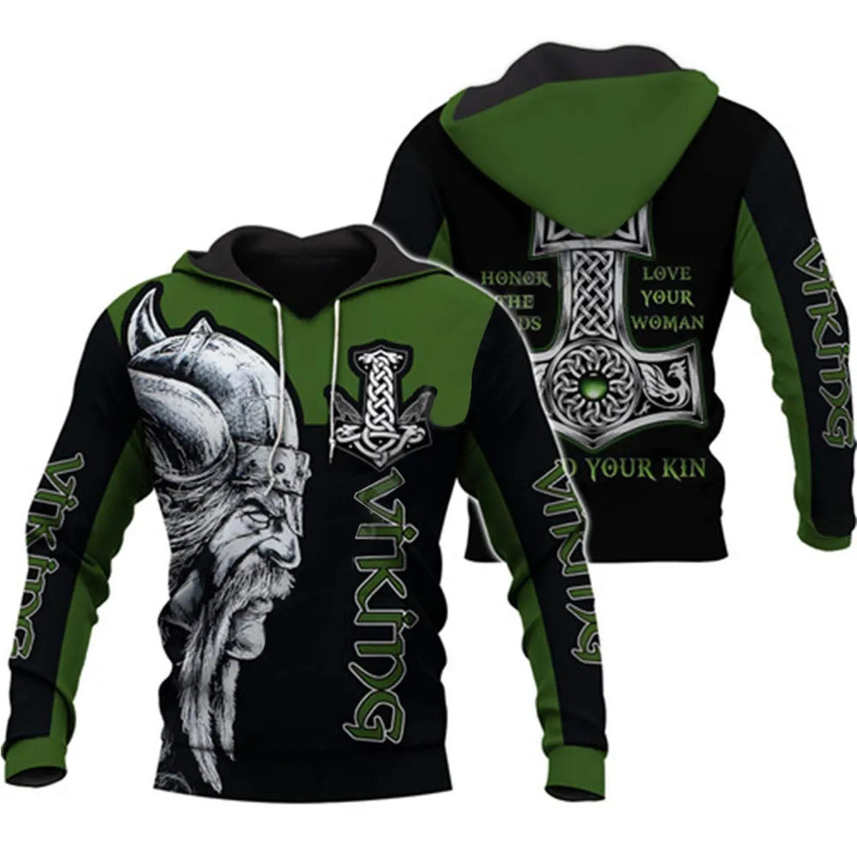 

Viking Pattern Men‘s Hoodie 3D All Over Printed Unisex Spring/Autumn Casual Pullover Loose Zip Hoodies Streetwear Dropshipping