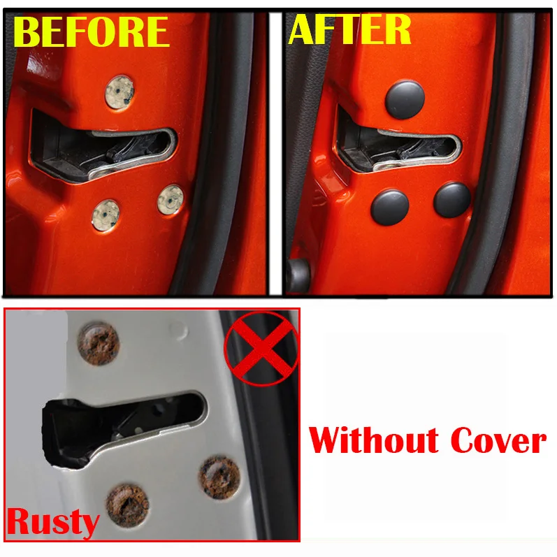 Universal Car Door Lock Screw Protector Sticker for BMW E60 Ford focus 2 Kuga Mazda 3 cx-5 Volkswagen Polo Golf 4 6 GTI | Автомобили и