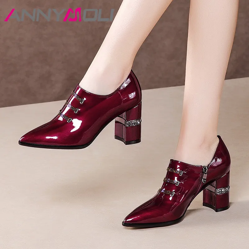 Meotina/Женская обувь на высоком каблуке из натуральной кожи толстом туфли лодочки