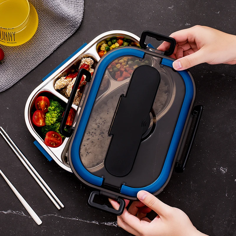 Ланч-бокс из нержавеющей стали 304 изолированный тарелка для фаст-фуда студентов
