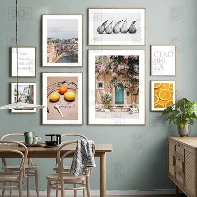 

Scandinavian Landscape Decor Poster Restaurant Fruit Vegetable Canvas Paintings Wall Art Picture Modern Kitchen Home Decoration