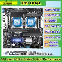 x99 dual cpu motherboard lga 2011 v3 support intel xeon e5 v3 v4 series processor with 8 ddr4 ram 10 sata 3 0 for chia mining