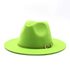 Шляпа фетровая для мужчин и женщин, винтажная Панама с широкими полями и поясом, круглая Панама из шерсти, в европейском и американском стиле, весна
