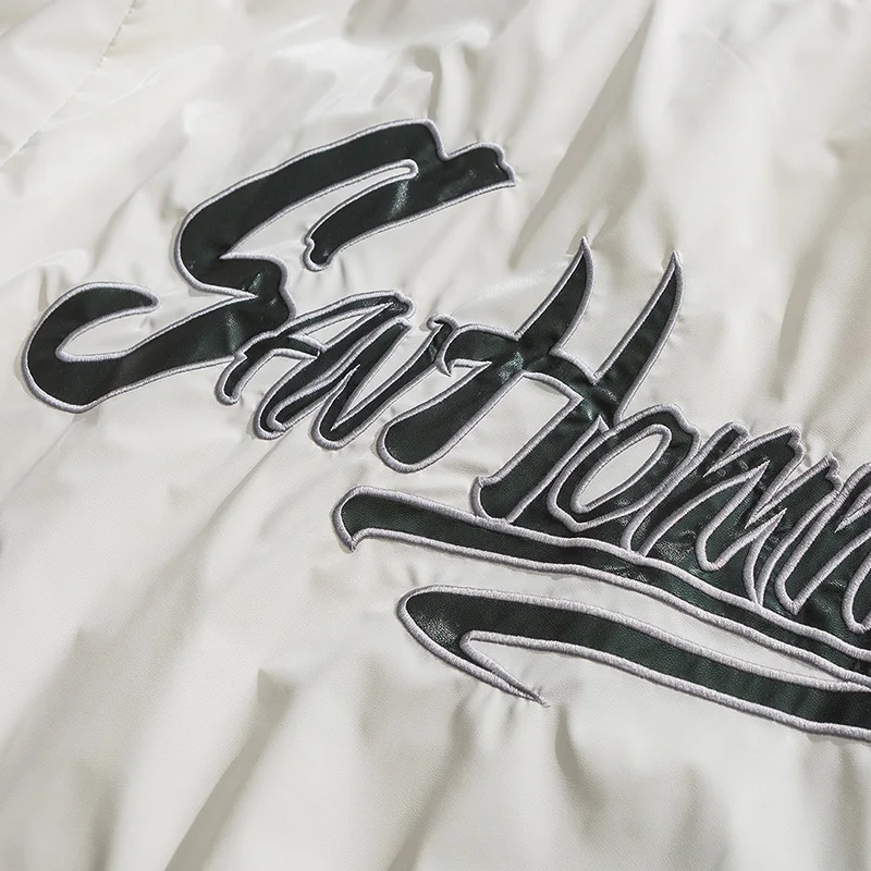 

Aolamegs Letter Embroidery Jackets Men Fashion Vintage Patchwork Baseball Jacket Couple Casual Coats Harajuku Hip Hop Streetwear