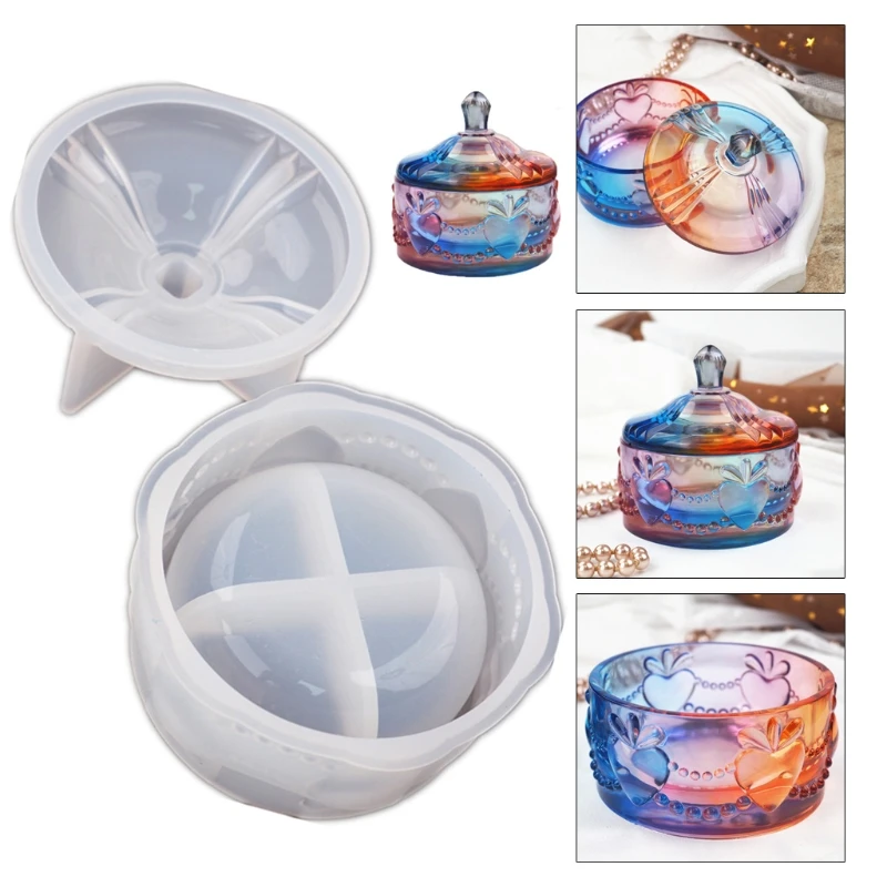 

Box Resin Mold With Lids Diy Jewelry Jar Silicone Mold 3d Trinket Storage Jar Epoxy Resin Container Candy Box Mold Craft