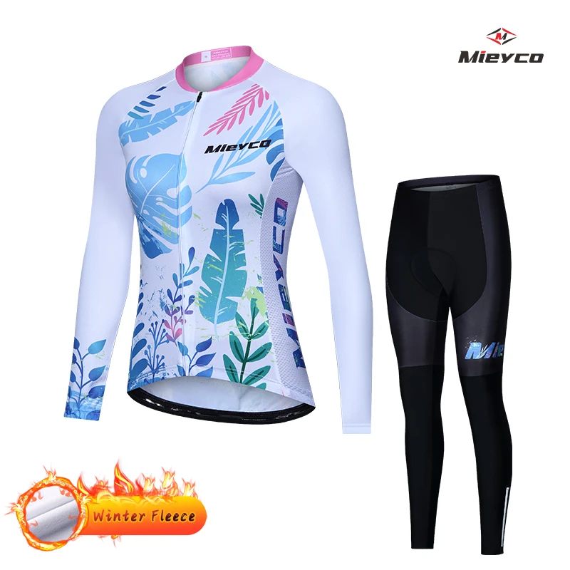 

Теплый комплект из Джерси для велоспорта 2022, зимняя спортивная одежда для женщин, Теплая Флисовая одежда для улицы, езды на горном велосипед...