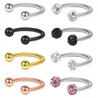 Кольцо для пирсинга 6-10 мм с блестящим шариком для крошечной перегородки носа, бровей, губ, завитка