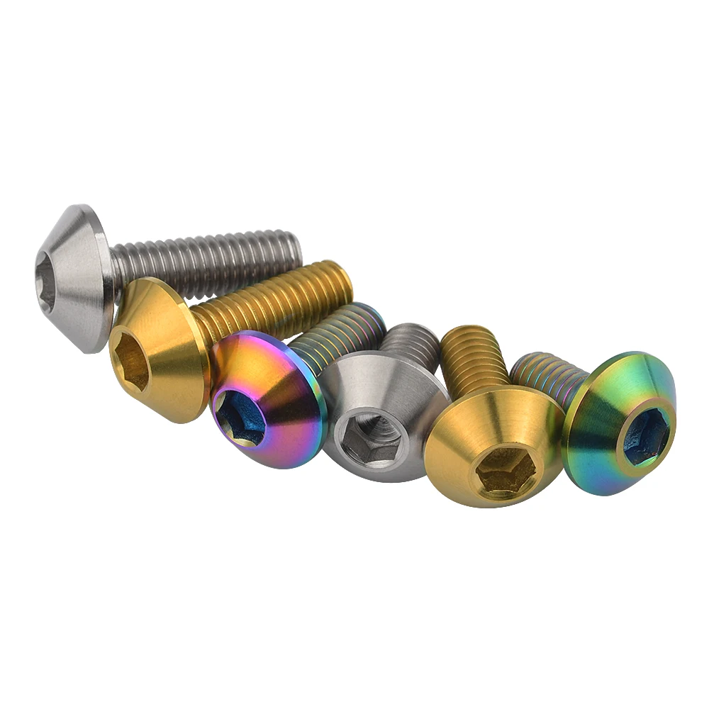 Титановые Ti-болты кнопка Шестигранная головка M6X12 15 20 мм болты для моторного