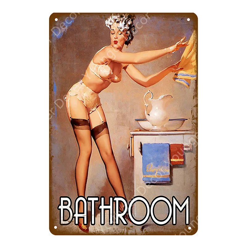 Американская Соблазнительная девушка леди жестяная вывеска Спальня украшение для ванной комнаты паб кафе бар вечерние клуб Винтаж Плакат Металл живопись YI-051 - Цвет: YD3105EI