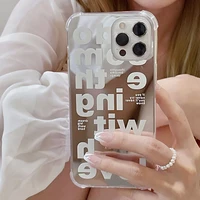 shockproof makeup mirror case for iphone 12 11 pro max mini x xs xr 7 8 plus se 2 soft silicone cover fashion letter phone shell