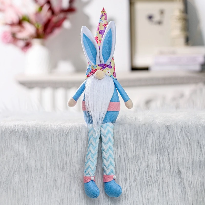 

Easter Long Legged Bunny Gnome Handmade Rabbit Plush Toys Doll Ornaments Spring Kids Easter Gifts Holiday Home Decor