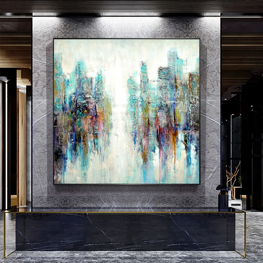 Нордическая абстрактная ручная рисованная Акриловая картина маслом настенная