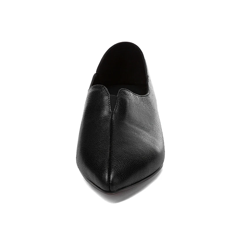 Женские туфли на низком каблуке из натуральной коровьей кожи сезон весна-осень