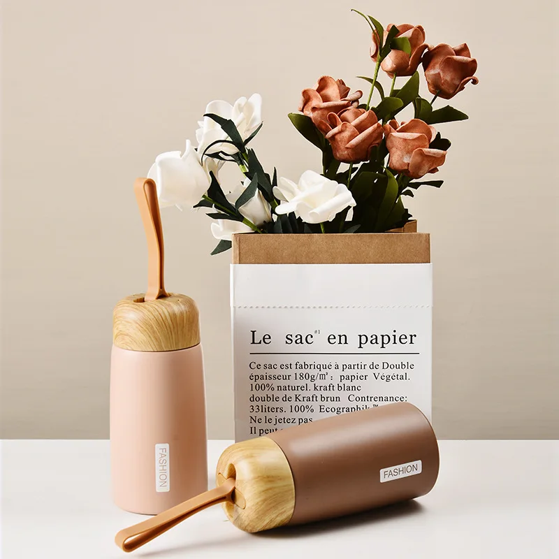 New Wood Grain 304 Stainless Steel Thermos Bottle Brief Vacuum Flasks Portable Water Bottles Cute Mini Mug Termos | Дом и сад