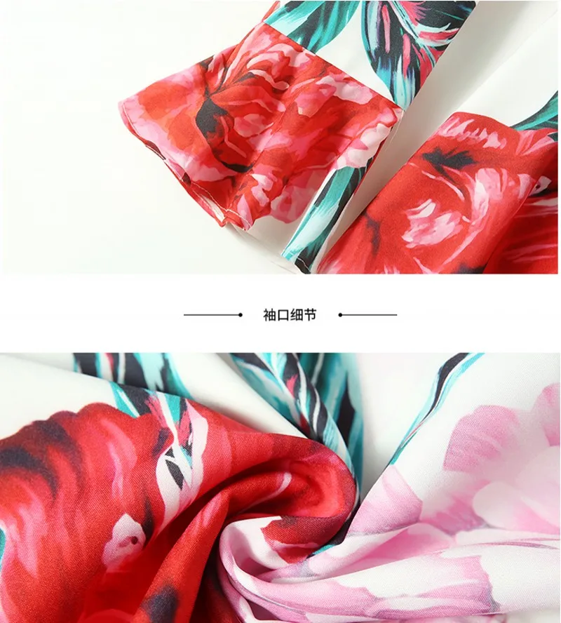 

2021 summer Elegant women Peony Floral Print Irregular Dress Flare Sleeved Single-Breasted Lace-Up casual dress Vestidos