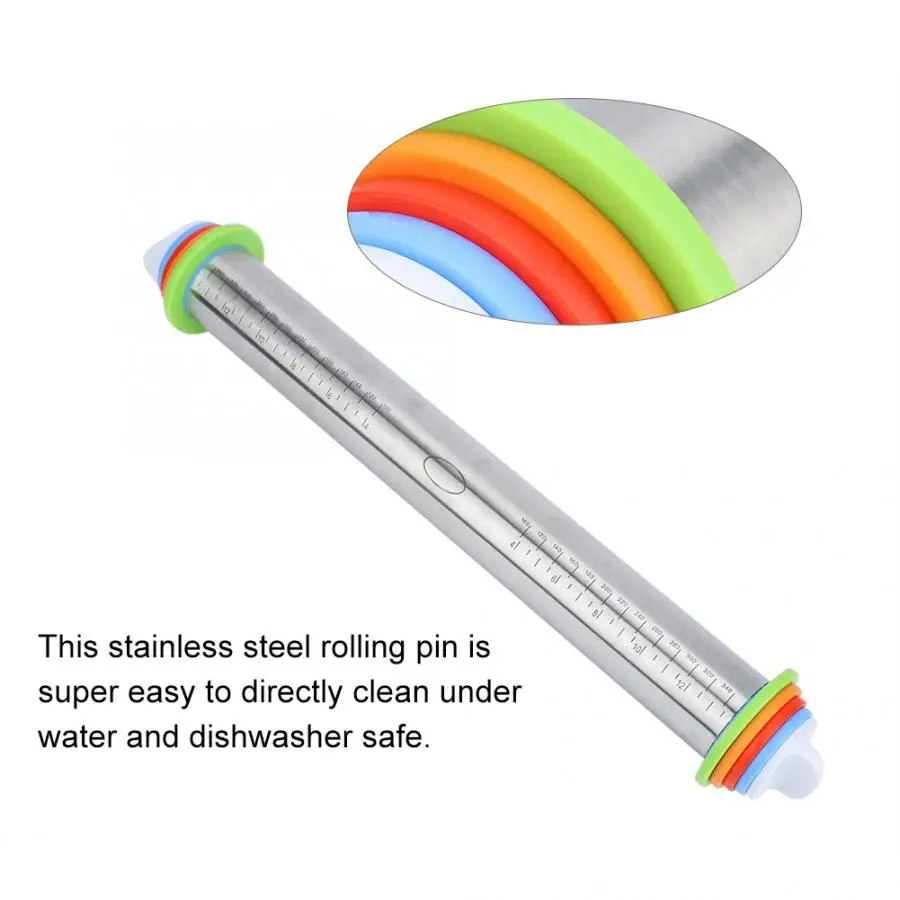 

Christmas Embossing Rolling Pin Rolling Pins & Pastry Boards Stainless Steel Adjustable Thickness Rolling Pin Flour Stick With