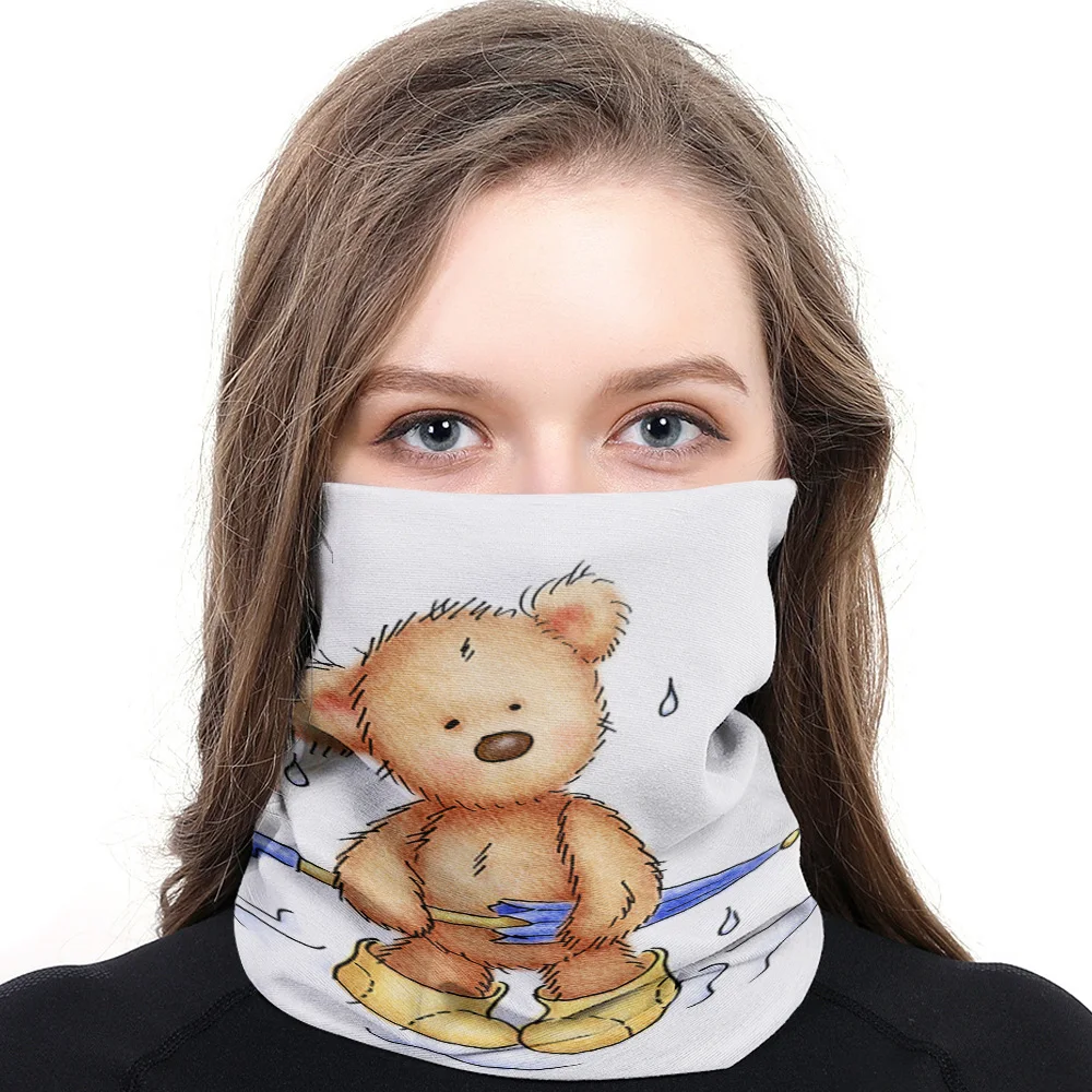 Милый детский универсальный шарф зонтик с медведем прямоугольный хиджаб для