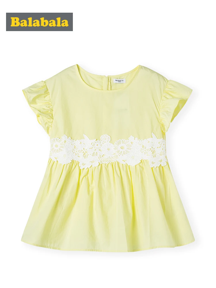 Детская одежда блузка для девочек рубашка с короткими рукавами больших