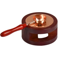 wax seal warmer sealing wax furnace tool with solid wood melting spoon for melting wax seal sticks or sealing wax beads