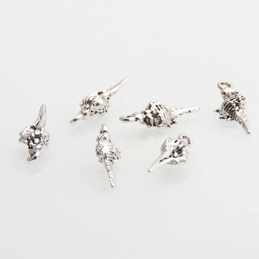 Подвески в виде ракушек серебристые кулон на пляж 50 шт. A3462 | Украшения и