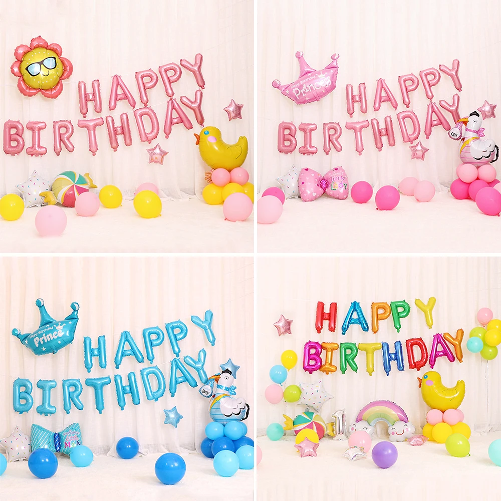 Разноцветные шары на день рождения Набор радужных алфавитов латексные свадебные