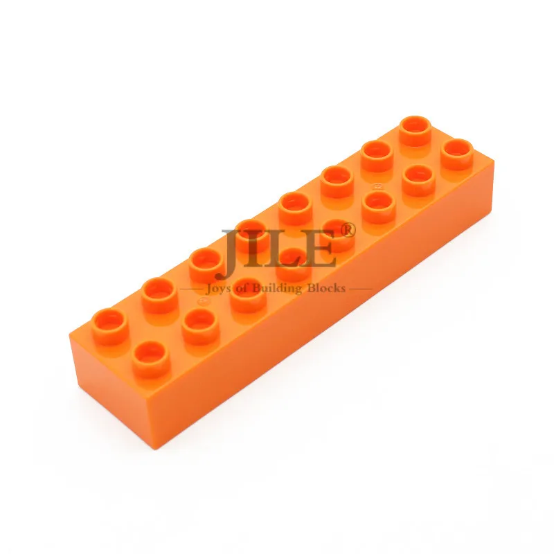 Оранжевый Большие строительные блоки, кирпичи, Duploed Brick 2x8 4199, крупные частицы, сделай сам, креативные, совместимые со сборками, научно-технические игрушки - Цвет: Оранжевый