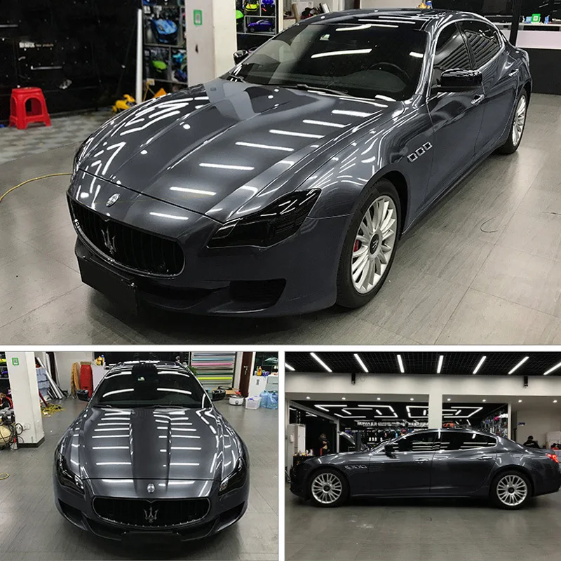 

Bright Glossy Vinyl Car Wrap Film TungstenSteel Car Stickers and Decals Motorcycle Auto Accessories Car Styling 200cmx30cm