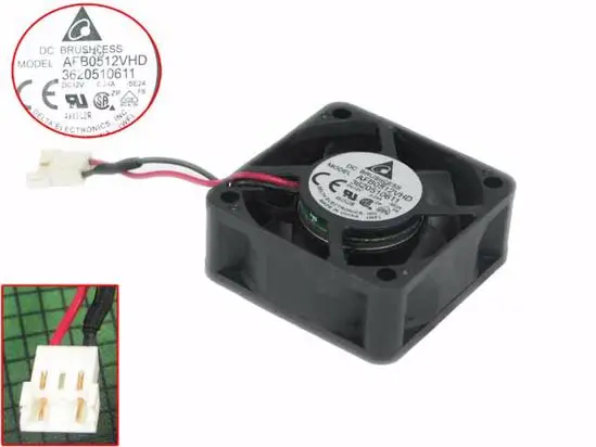 Двухпроводный Вентилятор охлаждения сервера Delta Electronics AFB0512VHD DC 12 В 0,24 а 50x50x20 мм