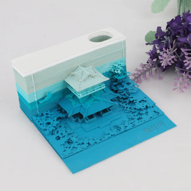 3d Art Memo Pad Paper Gift  Creative Paper Carving Model Note Book