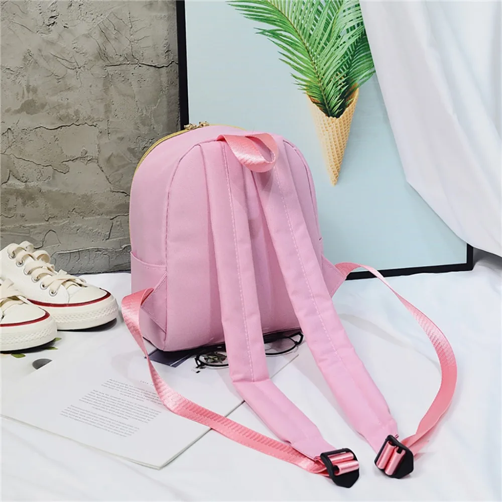 Women Rucksack Teenagers Backpack Nylon School Bags for Girls Cartoon Pig Square Satchel Light Shoulder Bag Mochila Mujer