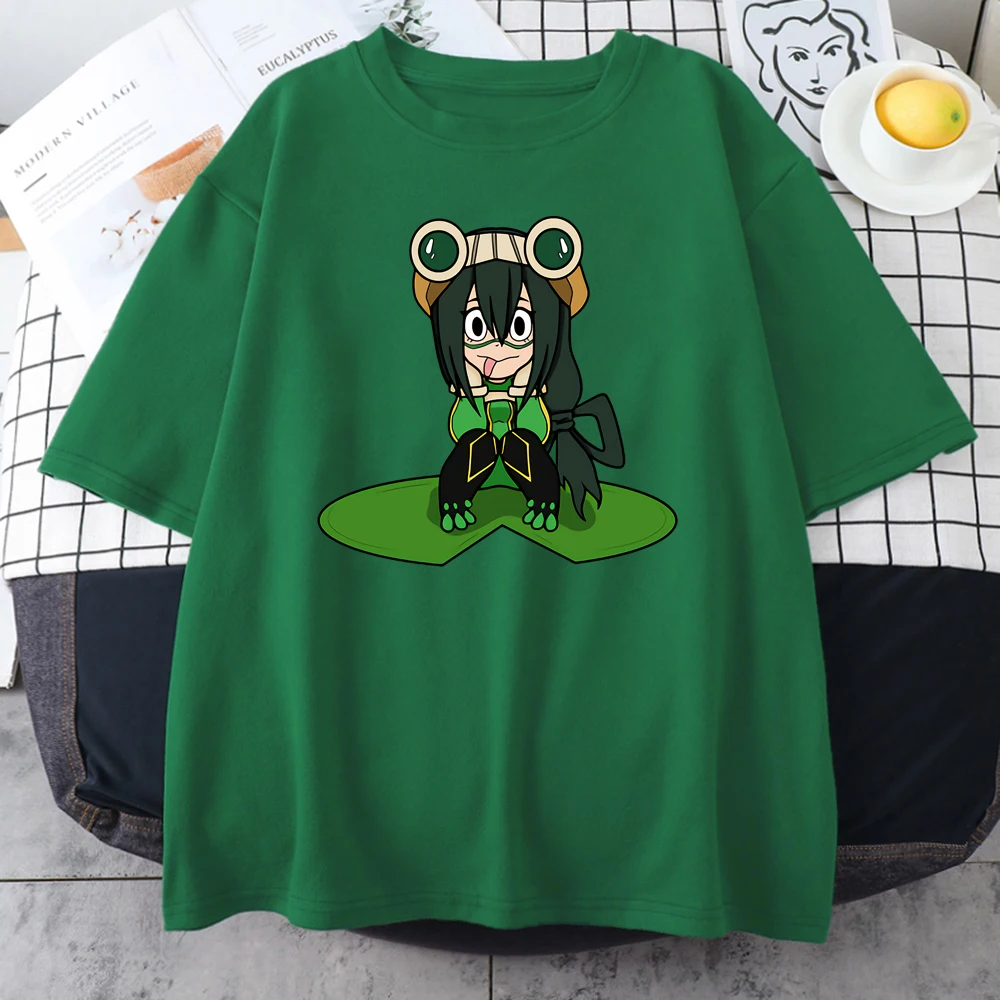 

Free Shipping Chibi Froppy Printing Woman Tshirt Fashion Summer Short Sleeve Loose Kawaii T Shirt O Neck Soft T-shirts Woman